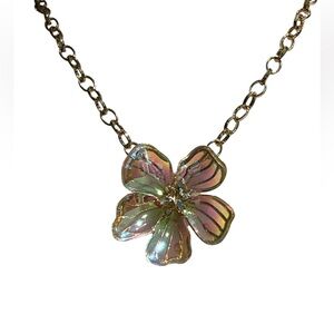 Betsey Johnson Pink and Gold Floral Necklace